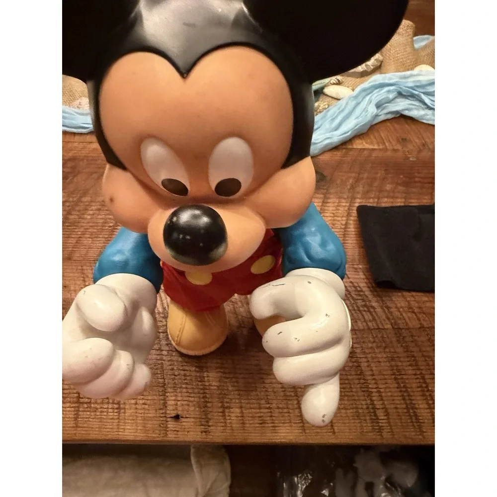 Vintage Disney Mickey Mouse Red Overalls 15